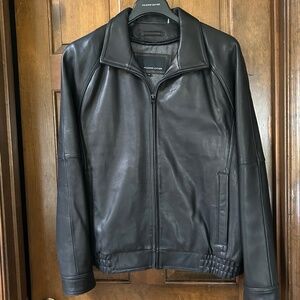 Men’s Leather Jacket, Black, Large
